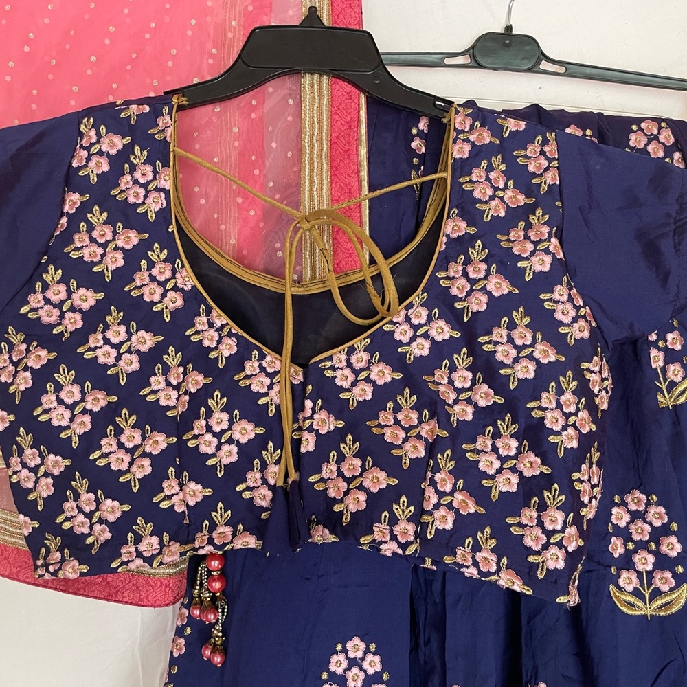 Dark blue and pink Lehenga